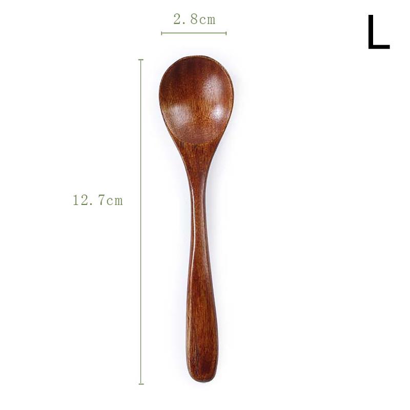 1PC High-Quality Kitchen Home Tableware Natural Wood Soup Spoon Practical Teaspoons Creative Solid