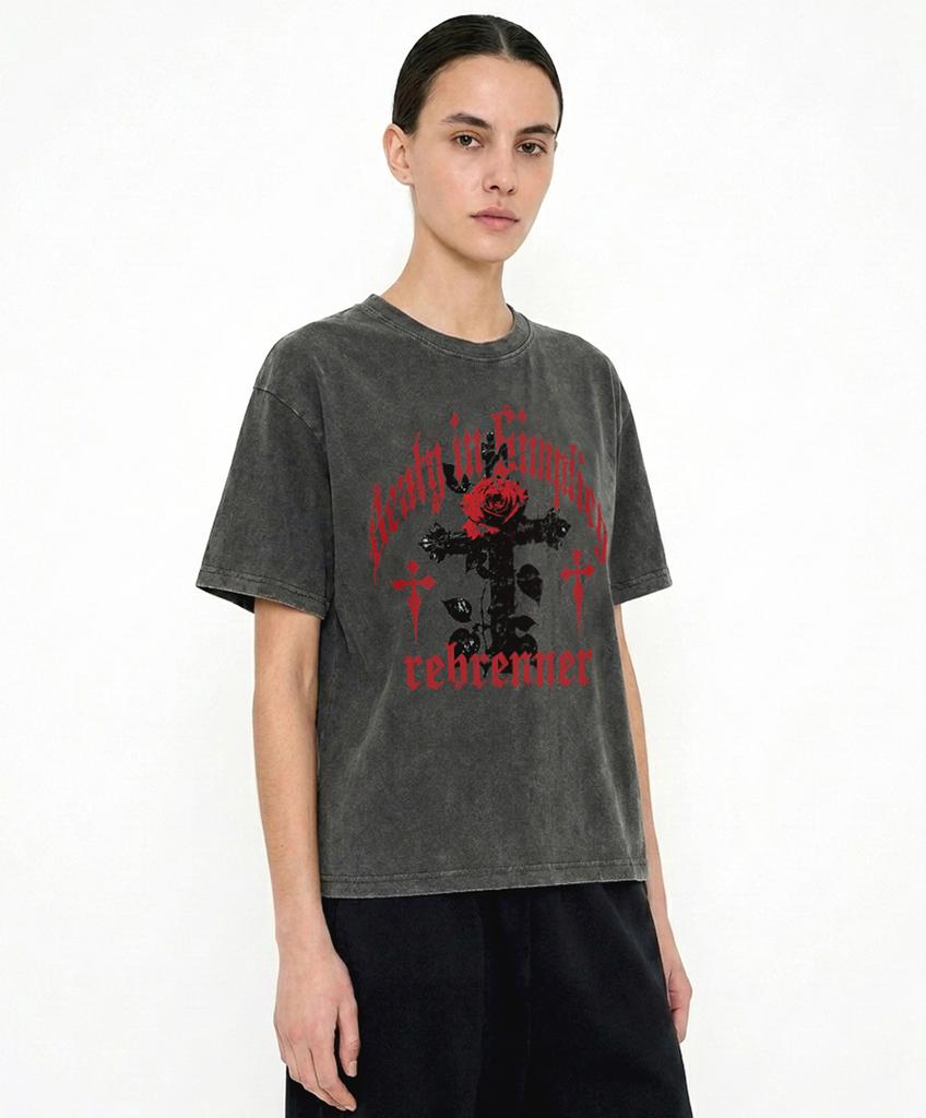 REBRENNER Dtf Simply Pigment Short Sleeve T-Shirt Charcoal