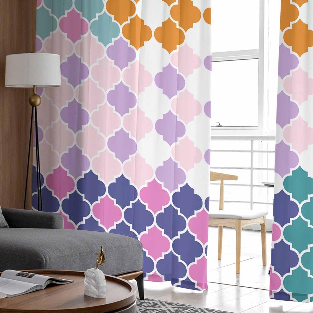 Retro Moroccan Modern Simple Fashion Sheer Curtains Modern Gauze Curtain for Living Room Bedroom Voile Yarn Curtains