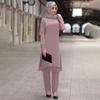 Spring Floral Abaya: Middle Eastern Muslim Women's Two-Piece Robe Suit