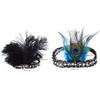 Feathered Headpiece Elastic Headband 1920s Flapper Headband Costume Accessories for Women Wedding Prom Masquerade Party