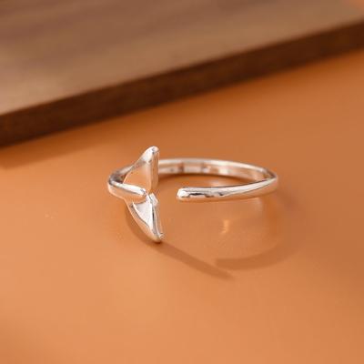 Creative Fashion Personality Animal 925 Sterling Silver Jewelry Sweet Lovely Fish Tail Women Exquisite Opening Rings R117
