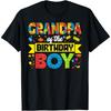 Grandpa Of The Birthday Boy Master Builder Building Blocks T-Shirt(1)