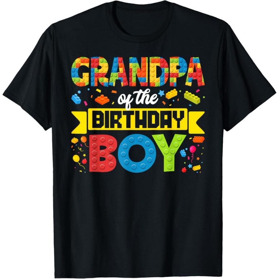 

Grandpa Of The Birthday Boy Master Builder Building Blocks T-Shirt(1) XXXXXL чорний