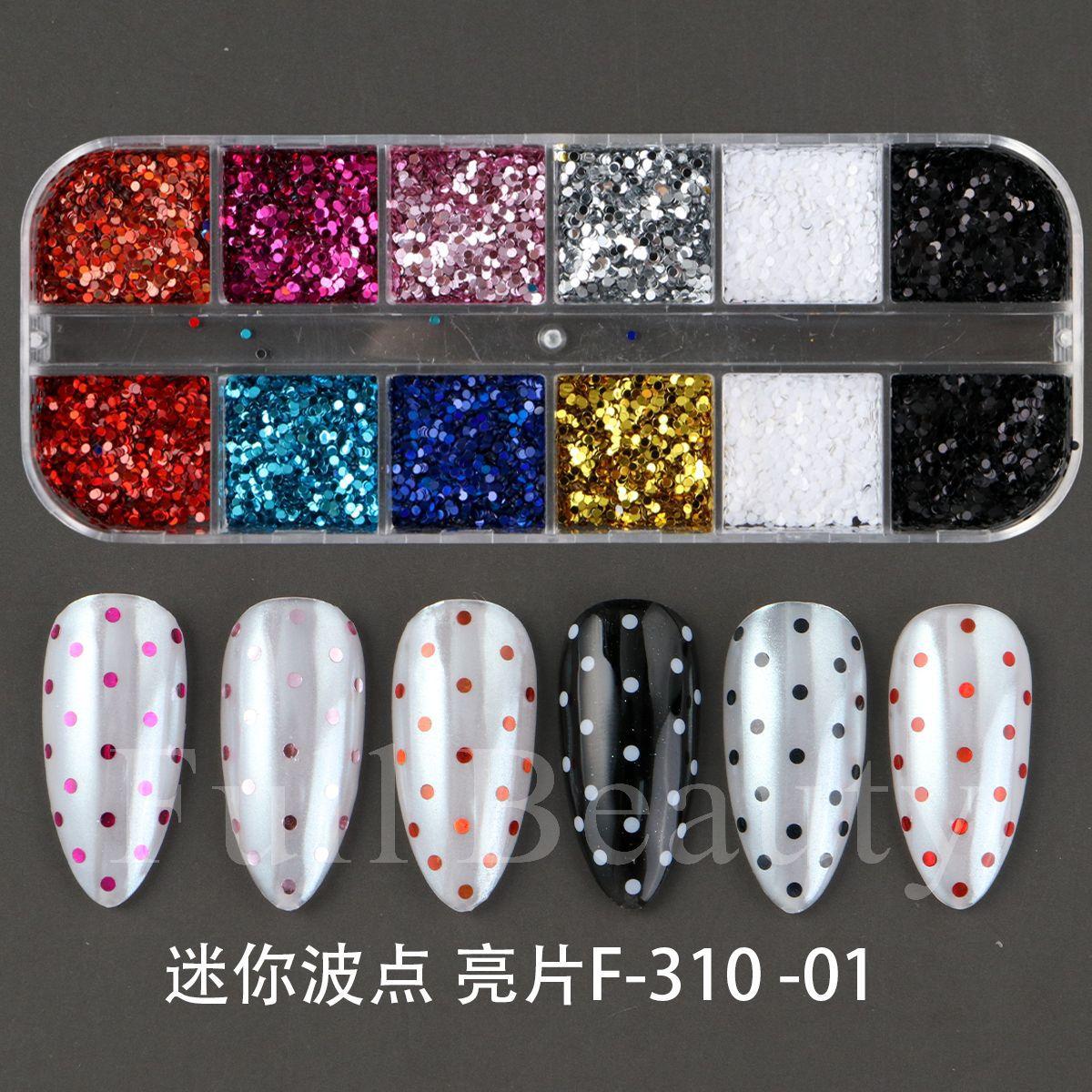 New Nail Glitter Sequins 12 Compartment Mini Polka Dot Round Sequins Nail Sequins