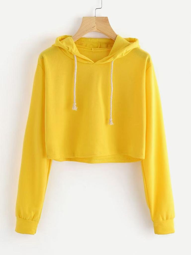 2026 New 3D Digital Printing Hooded Color Matching Short Sweater Women's Loose Fashion Trend Jacket Long Sleeve Top