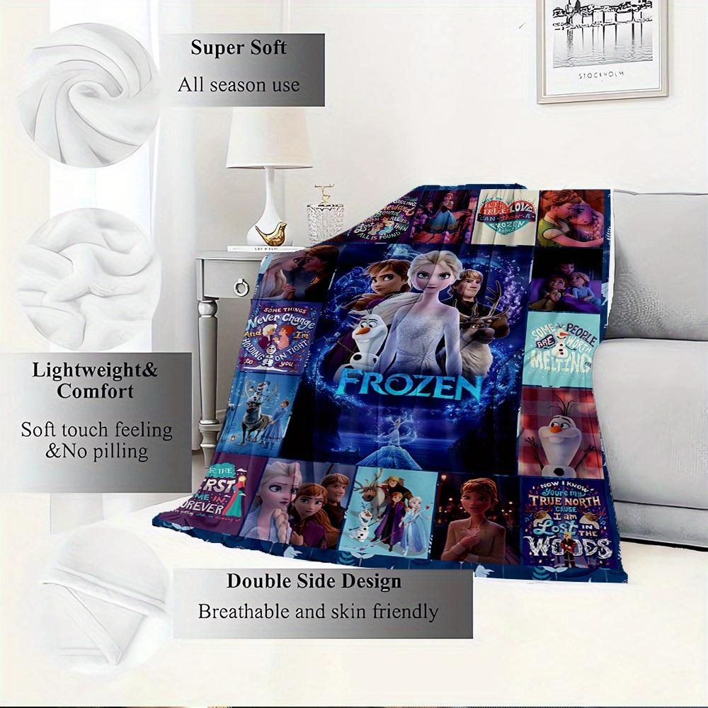 1pc Flannel Frozen Elsa Anna Olaf Kristoff Sven Sofa Throw Blanket Bed Coverlet Gift Home Decor Winter Wonderland Movie Poster