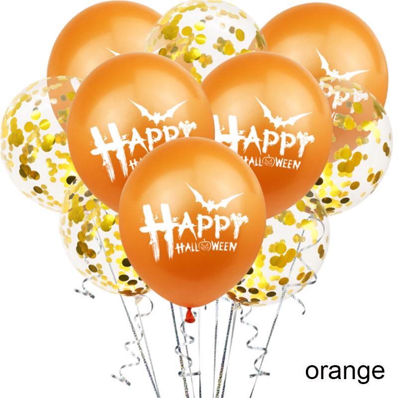 10Pcs 12inch Halloween Pumpkin Ghost Spider Chrome Metallic Latex Balloons Happy Printed Pattern Ballon Globos Party Decorations