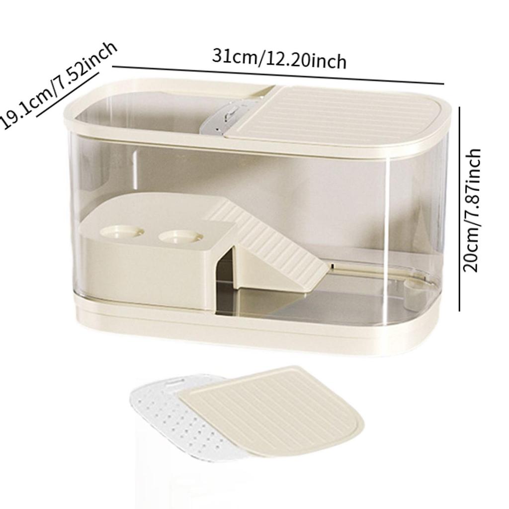 Plastic Fish Tank Household Aquarium Turtle Tank with Platform Reptile Habitat for Crabs Fishes Amphibians Reptiles