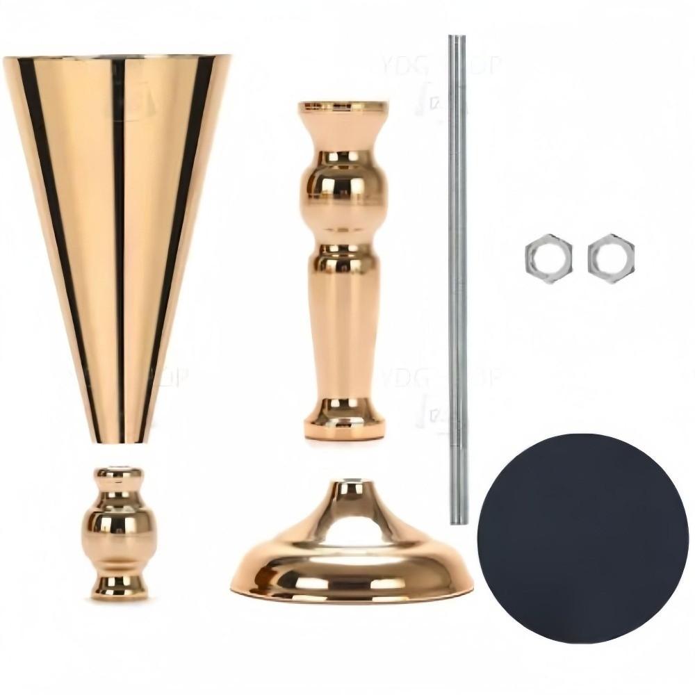 European Style Wedding Flower Vases Golden Silver Candle Holder Metal Vases  Hotel Banquet