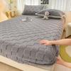 3PC(1XSheet+1XPillowcase)Winter Warm Fitted Bed Sheet Taff Velvet Fleece Bed Linen Single/Double/King/Queen Size Plush Mattress Cover Thick Bed Cover