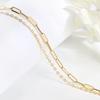 Mcel 14K Glossy Two-Line Clip Chain Bracelet
