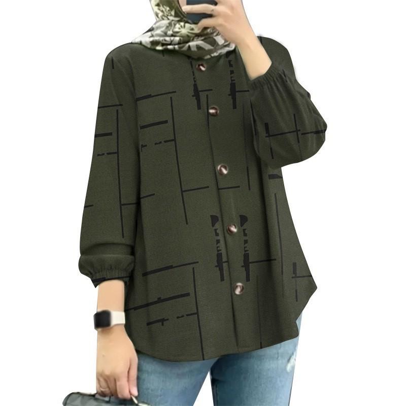 Women's Muslim Floral Puff Sleeve Shirt - New Fashion Arrival