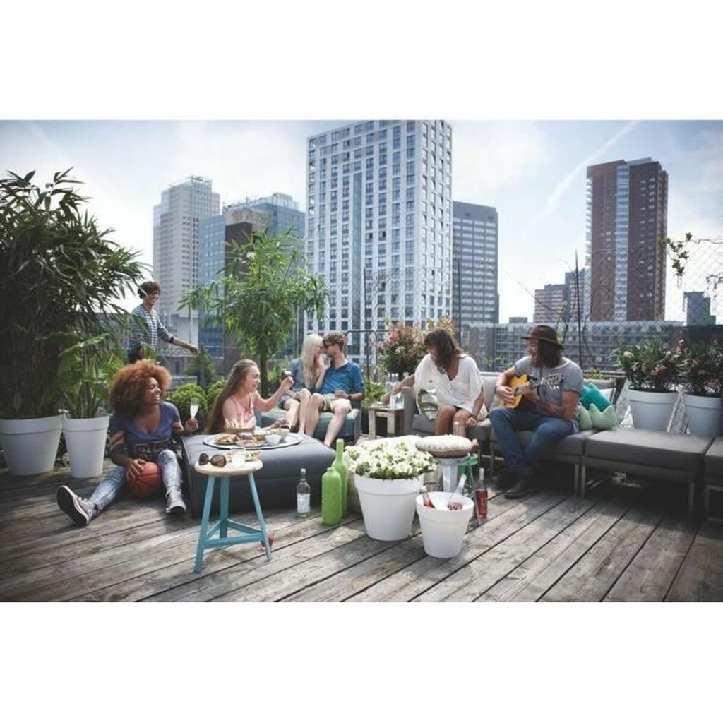 Set aus Töpfen Elho Grauer Kunststoff Rund 2 Stück