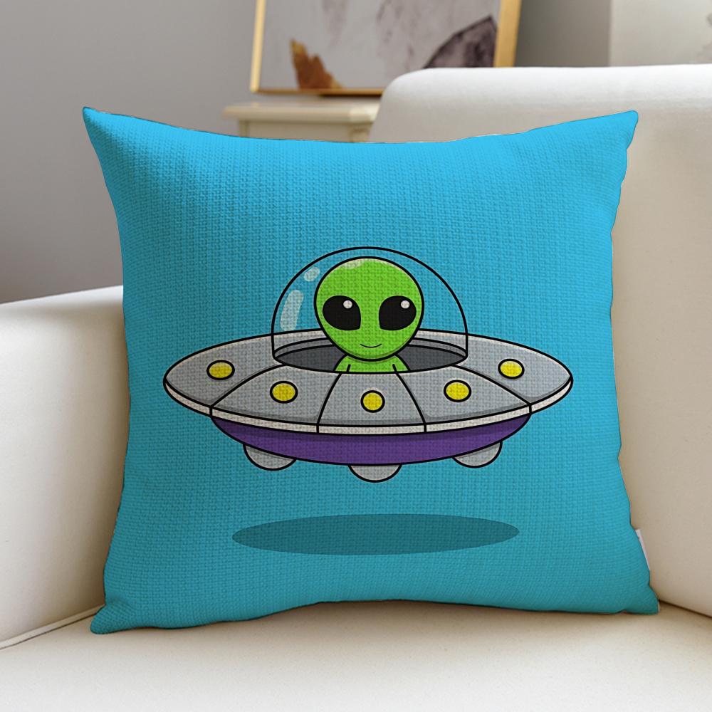 Funny SSilly Alien Cushion Cover Pcs Soft Decorative Square Cushion Covers X X Pillowcases for Sofa Couch Home Bedroom