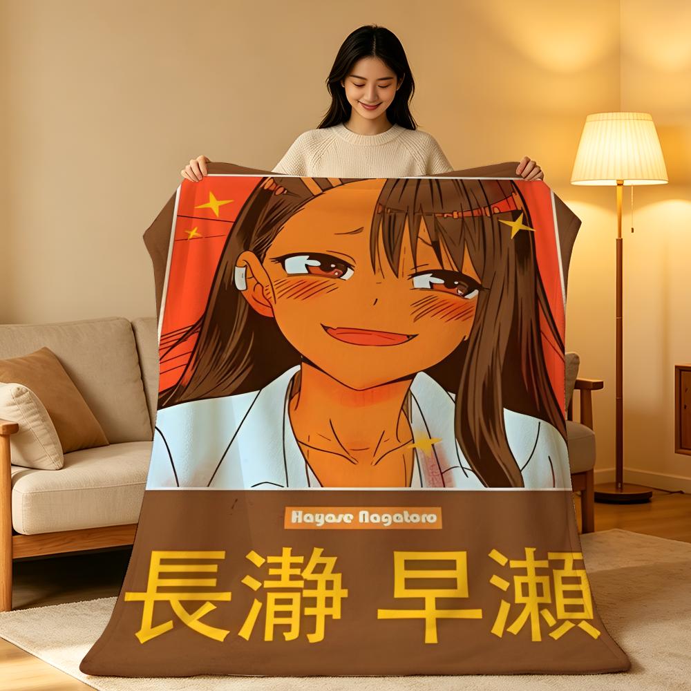 Anime N-Nagatoro S-San Throw High-Density Short Plush Blanket Soft Skin-Friendly for Sofa Nap Air-Conditioned Room