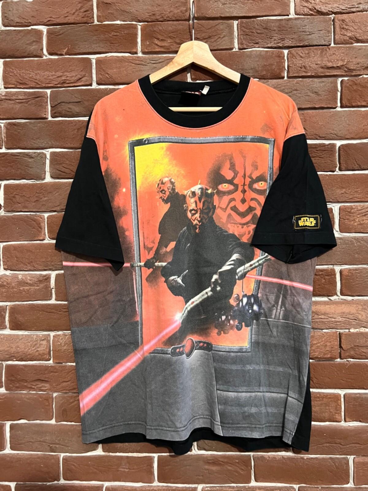 Rare Vintage 90s Star Wars Darth Maul Tshirt Tatooine Anakin XL black Unisex T-Shirt S