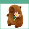 Plush Capybara Toy With Soft Pp Cotton Filling And Flower Design For Kids Birthday Gift