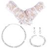 Strass Spitzenhandschuh Anhänger Halskette Set für Damen und Mädchen Leichter Party Schmuck
