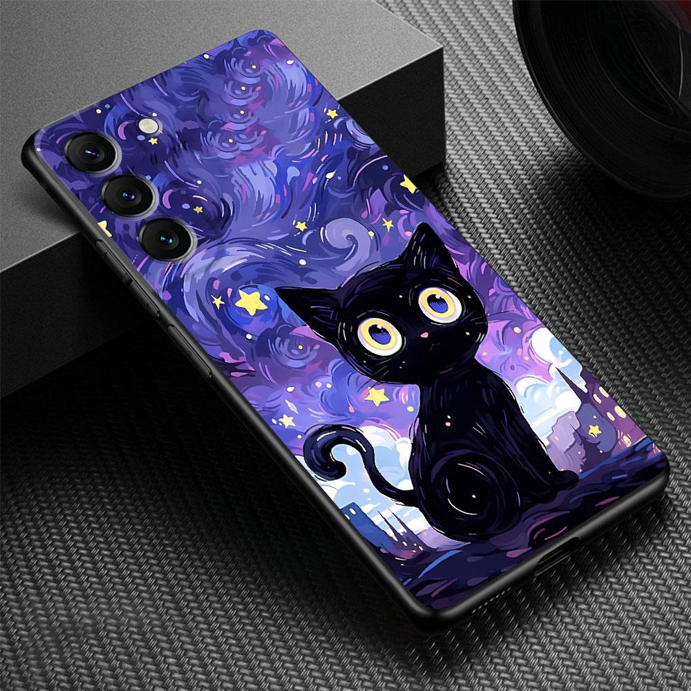 Starry Sky Cat Silicone Capa Bumper Cover Phone Case for Huawei P30 Lite P40 Lite P Smart Z P30 Pro P20 Lite P Smart 2019 P20