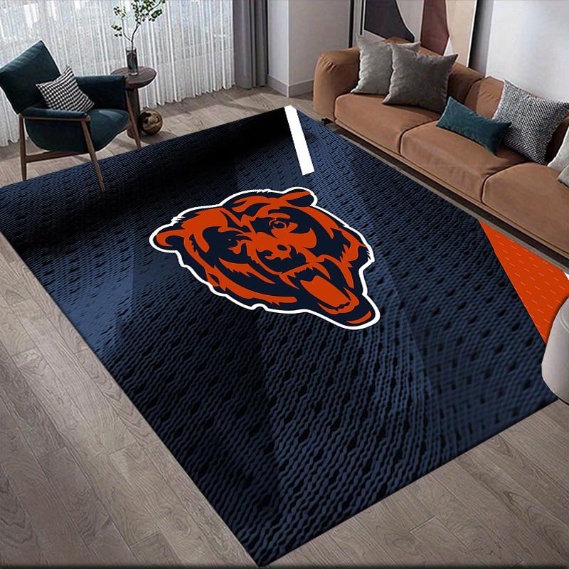 Tappeto Quadrato a Fantasia Flanella Chicago Bears, Tappeto da Area, Tappeto per Soggiorno Camera da Letto Divano Stanza dei Giochi Decorazione, Tappetino Antiscivolo