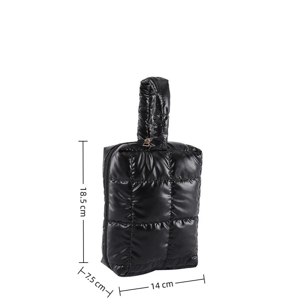 Fashion PU Cosmetics Storage Bag Large Capacity Travel Small Square Bag Handheld Makeup Bag Lady Wallet