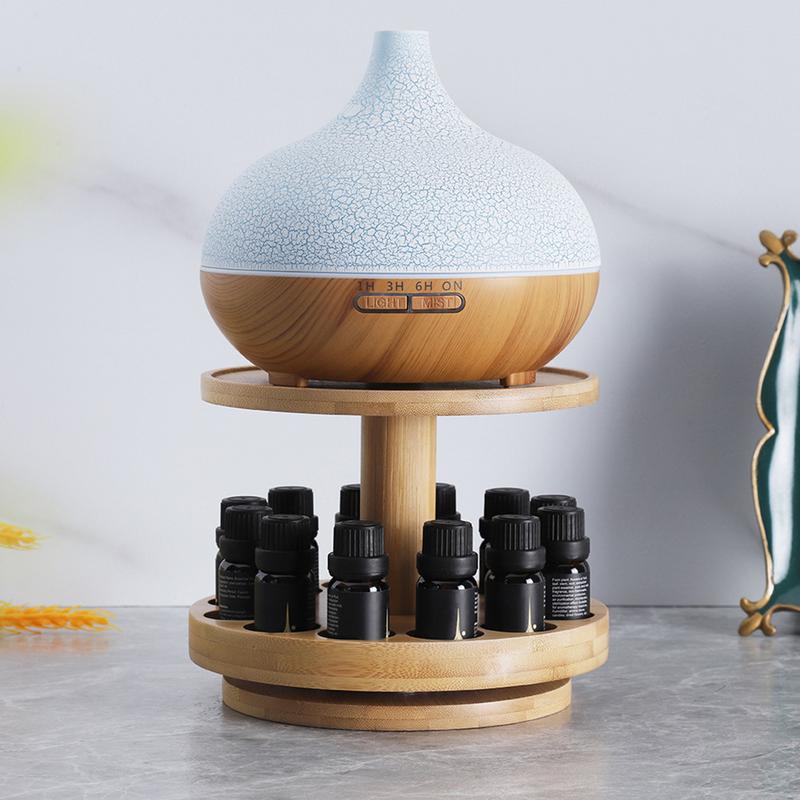 

2 Tier Essential Oil Display Stand storage Shelf Wooden Exquisite Rack With 12 Grooves Compartments 2 Tier Fragrance Oil Shelf CN