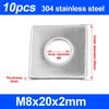 10Pcs M3-M20 Square Flat Washer Square Design Square Gasket  for Construction Machinery