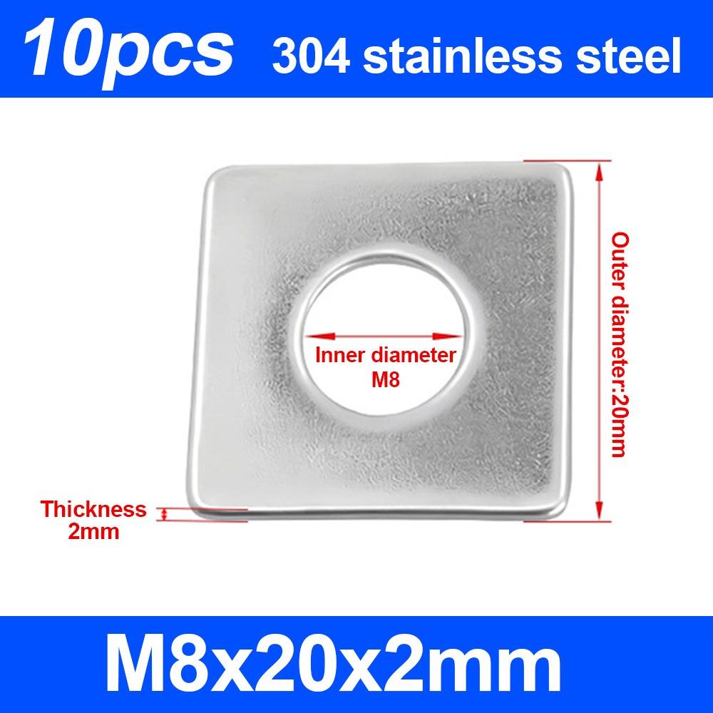10Pcs M3-M20 Square Flat Washer Square Design Square Gasket  for Construction Machinery