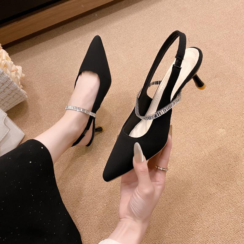 New Fashion Women Pumps Sexy Pointed Toe High Heels Wedding Dress Shoes Woman Crystal Stiletto Summer Sandals Zapatos Mujer