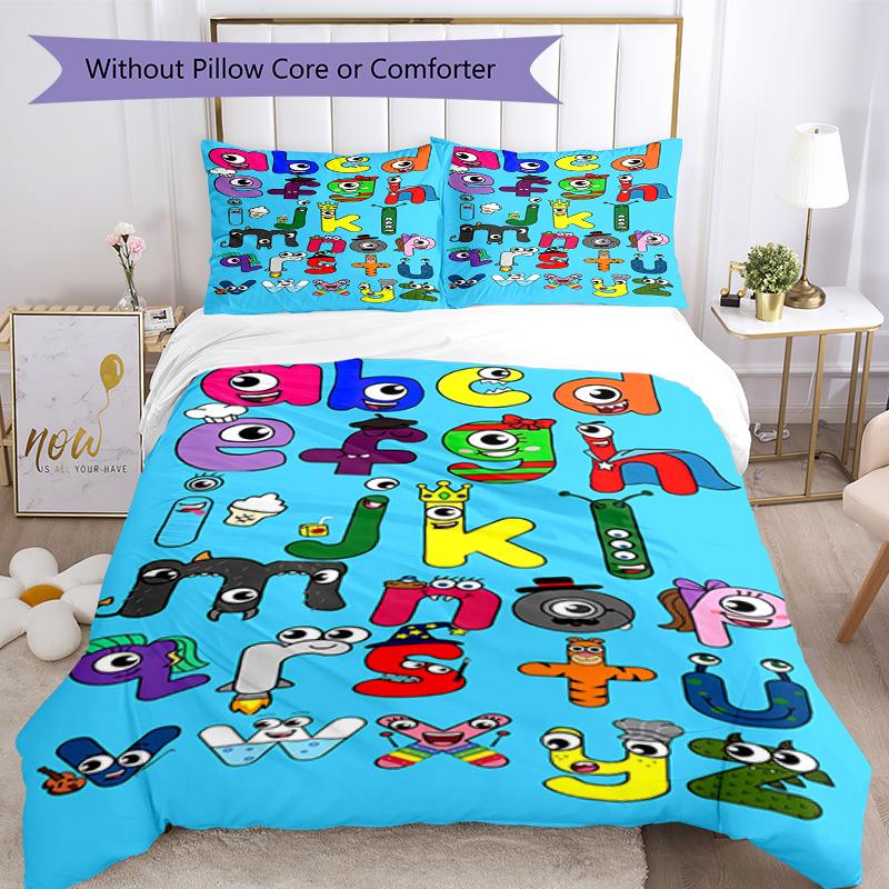 Numberblocks Bettwäsche-Set Atmungsaktiver Bettbezug mit Kissenbezügen Dekorative Bettwäsche für Schlafzimmer Heimdekoration Geburtstagsgeschenk