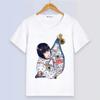 T-shirt d'été à manches courtes avec imprimé dessin animé blanc en modal pour femmes et hommes - JoJo's Bizarre Adventure