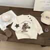 Girls Early Spring Suit Baby Clothes Cute Cartoon Knitted Sweater Horse Baby Fashion Wide Leg Pants