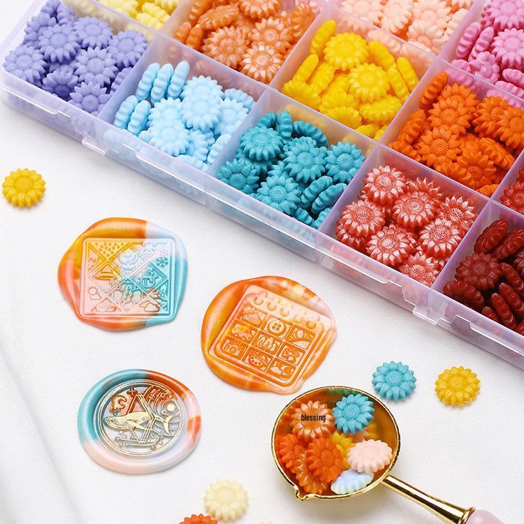 24-Color Sunflower Seal Wax Pearlescent Particles