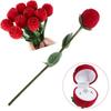 1pc Portable 3D Red Rose Jewelry Box Wedding Ring Gift Box Earring Storage Display Stand Earring Ring Gift Box