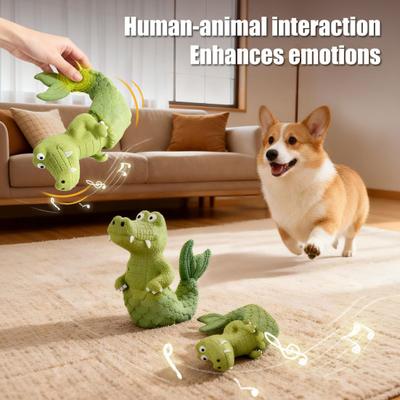 Crocodile Dog Chew Toy Squeaky Crocodile Bite-Resistant Interactive Dog Toy Teeth Cleaning Self-Entertainment Toy for Dogs Puppies Chewing Exercise