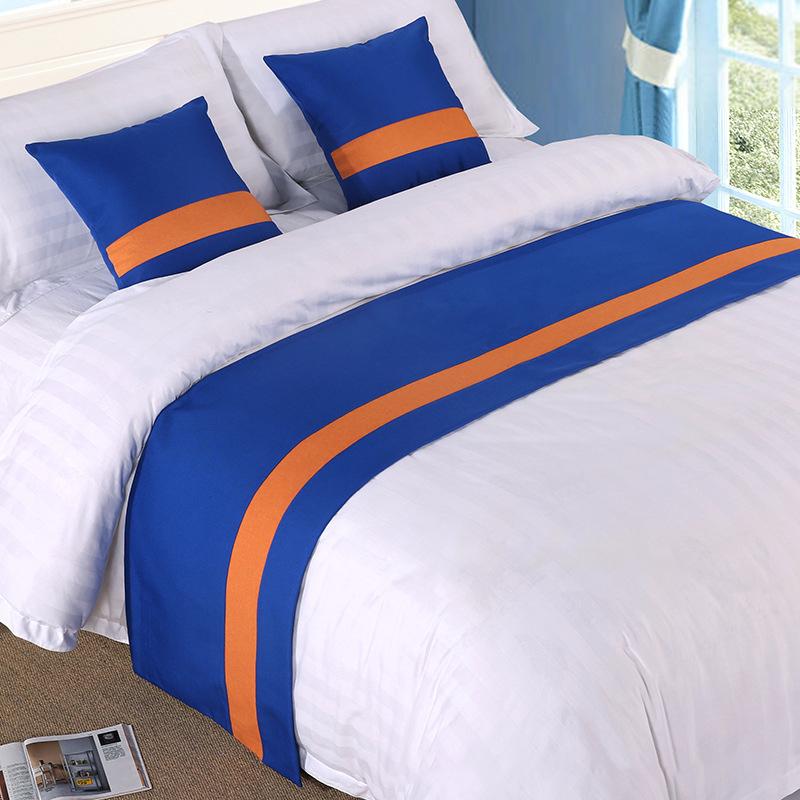 Nordic Style Simple Bed Flag Bed Runner With 2Pcs Pillowcase Home Hotel Wedding Decor Bed Spread Bedroom Decor Bed Tail Flag