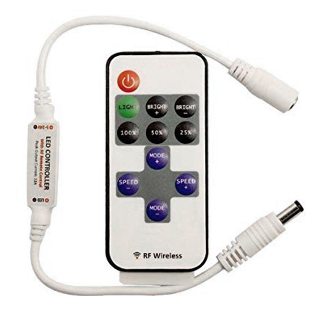 11 Key RF Remote Controller, DC 5-24V Mini Dimmer Switch Wireless RF Remote Control Single Color LED Strip Light for 3528 5050 LED Strip