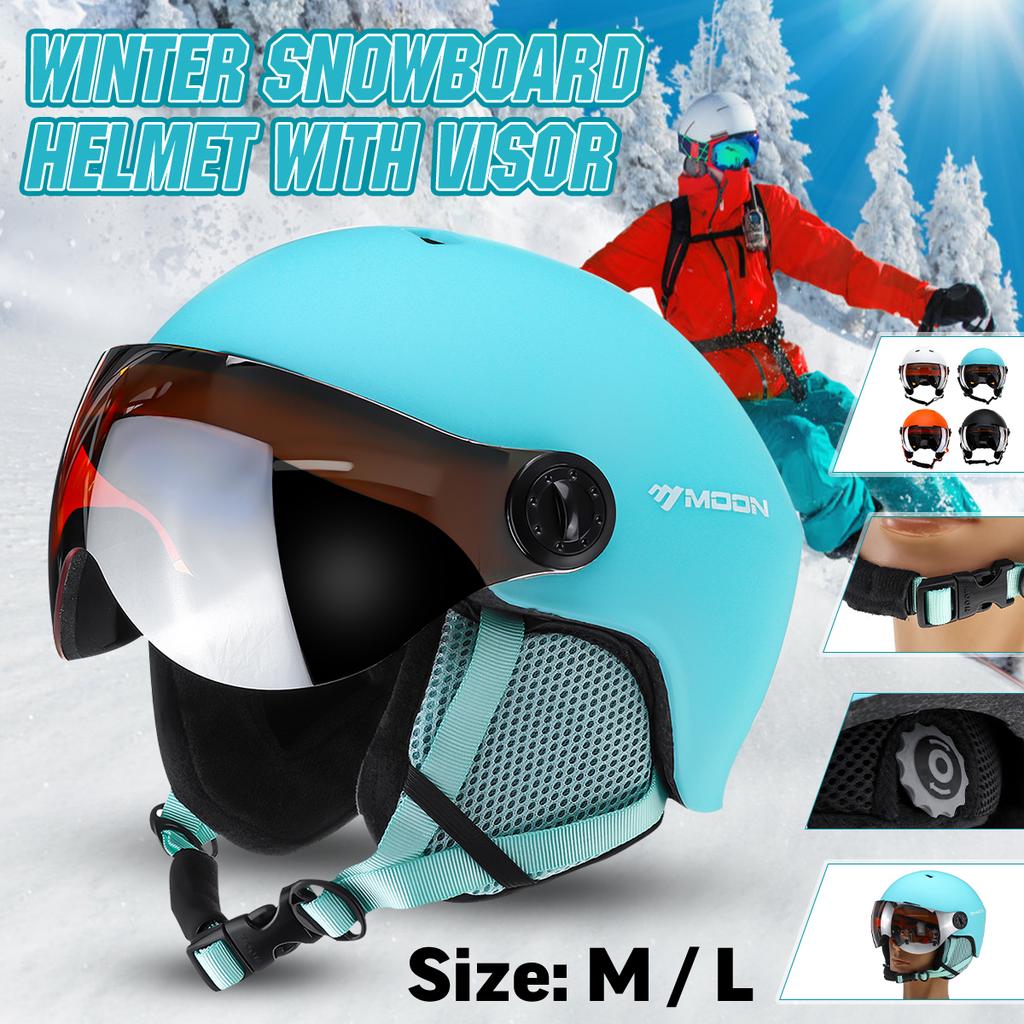 Windproof Snowproof Winter Ski Snowboard Helmet With Visor Goggles
