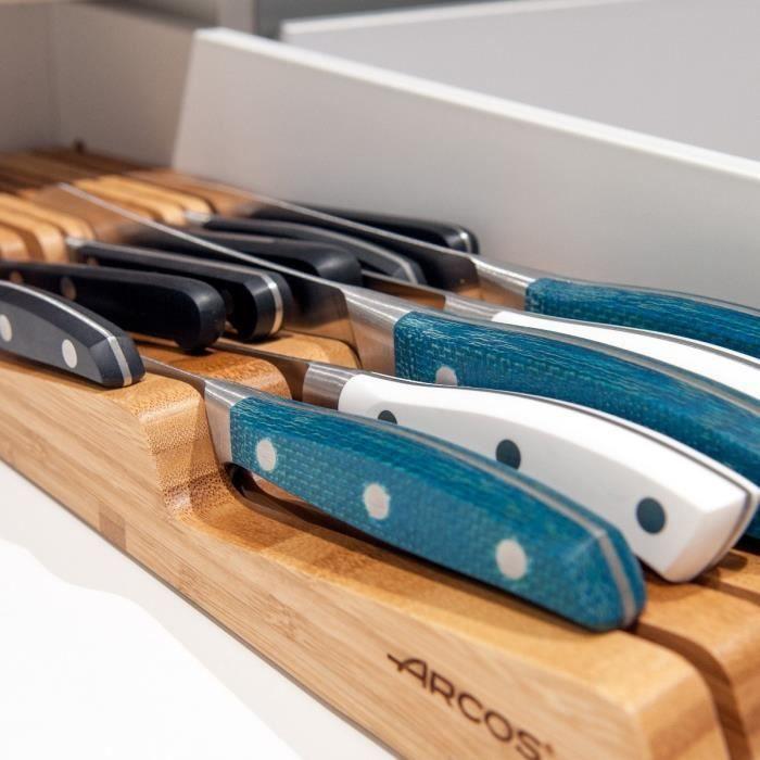 Organisateur de tiroir - Arcos - Taco - Bambou - Longueur de lame jusqu'à 25 cm - Marron