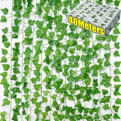 2-40M Artificial Green Ivy Vine Garland Fake Leaf Plants Rattan Hanging Creeper Garlands for Garden Wedding Party Wall Decors