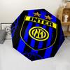 Inter Milan logo Print Automatic Umbrella, 8 Rib Iron Frame, Plastic Handle, Suitable for Outdoor Travel &Daily , Ideal Gift