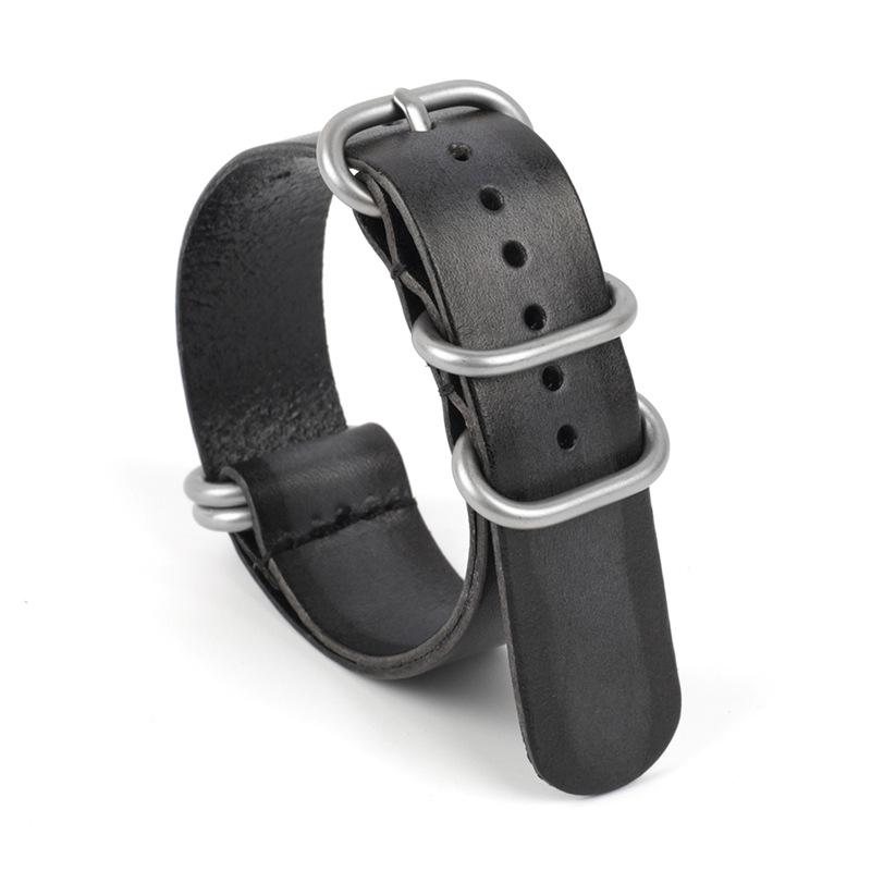 Handmade Retro Wiped Color Genuine Leather Watch Strap, 20/22mm