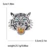 Rhinestone Tiger Head Brooches for Women Unisex Pearl Bear Pins Wolf Lapel Pins Banquet Party Backpack Gifts Jewelry Accessories