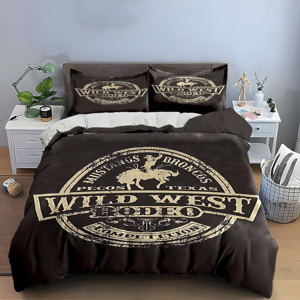 Rodeo Cowboy Emblem Design. Bedding Sets Duvet Cover Sets Duvet Covers Pillowcases(1 * Duvet Cover 2 * Pillowcases Without Duvet Insert)