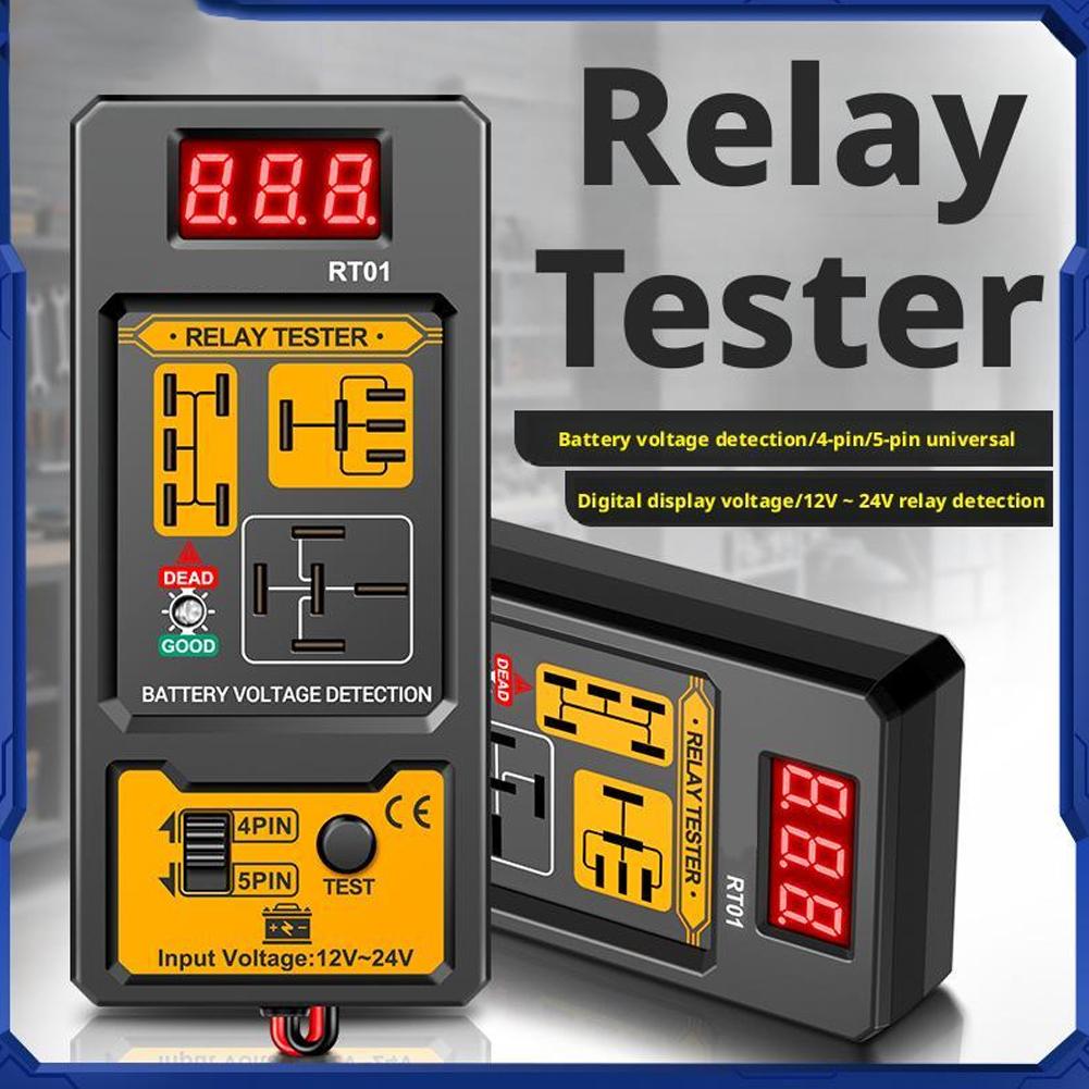 12-24V Car Relay Tester Voltage Tester With LED Indicator Analyzer Battery Test Tool 5 Relay Instrument Diagnostic Voltage J9G9