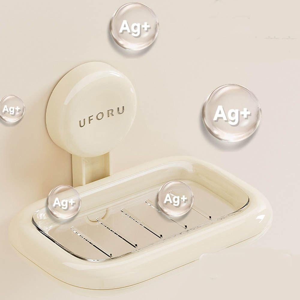 Wall Mounted Soap Dish Holder Non Perforated Soap Storage Tray Suction Cup Soap Box  Bathroom