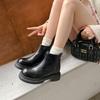 Cowhide version~ 8cm short boots for women in stock, new versatile matte leather thick-soled Martin boots in autumn 2025