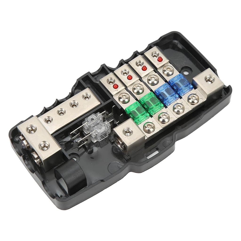Fused Power Distribution Block 4 Way Distribution Fit for Cars Campervans Trucks Trailer UTV Boats
