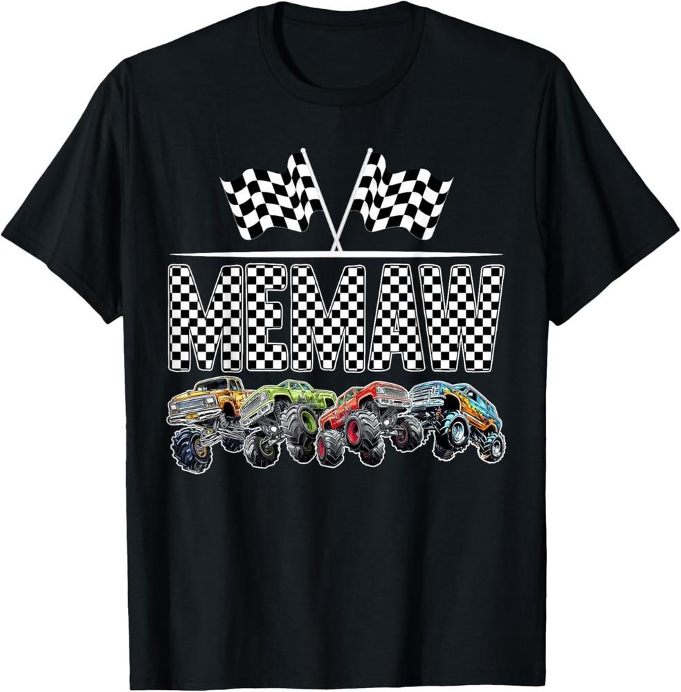 Memaw Retro Monster Truck Family Birthday Matching T-Shirt 2XL